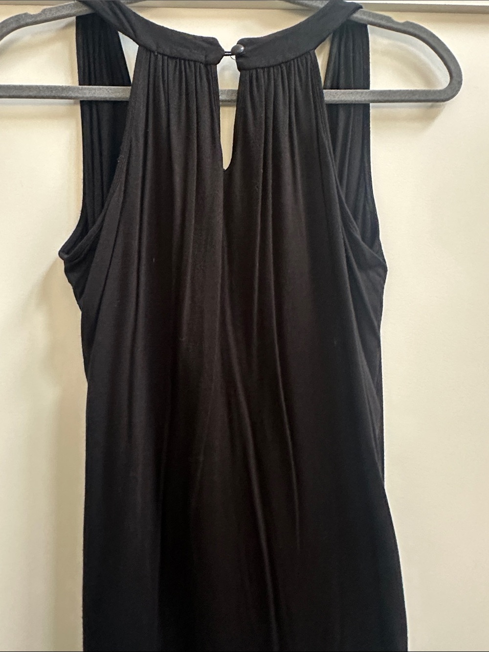 Black Sleeveless Draped V-Neck Women’s top - Picture 3 of 5